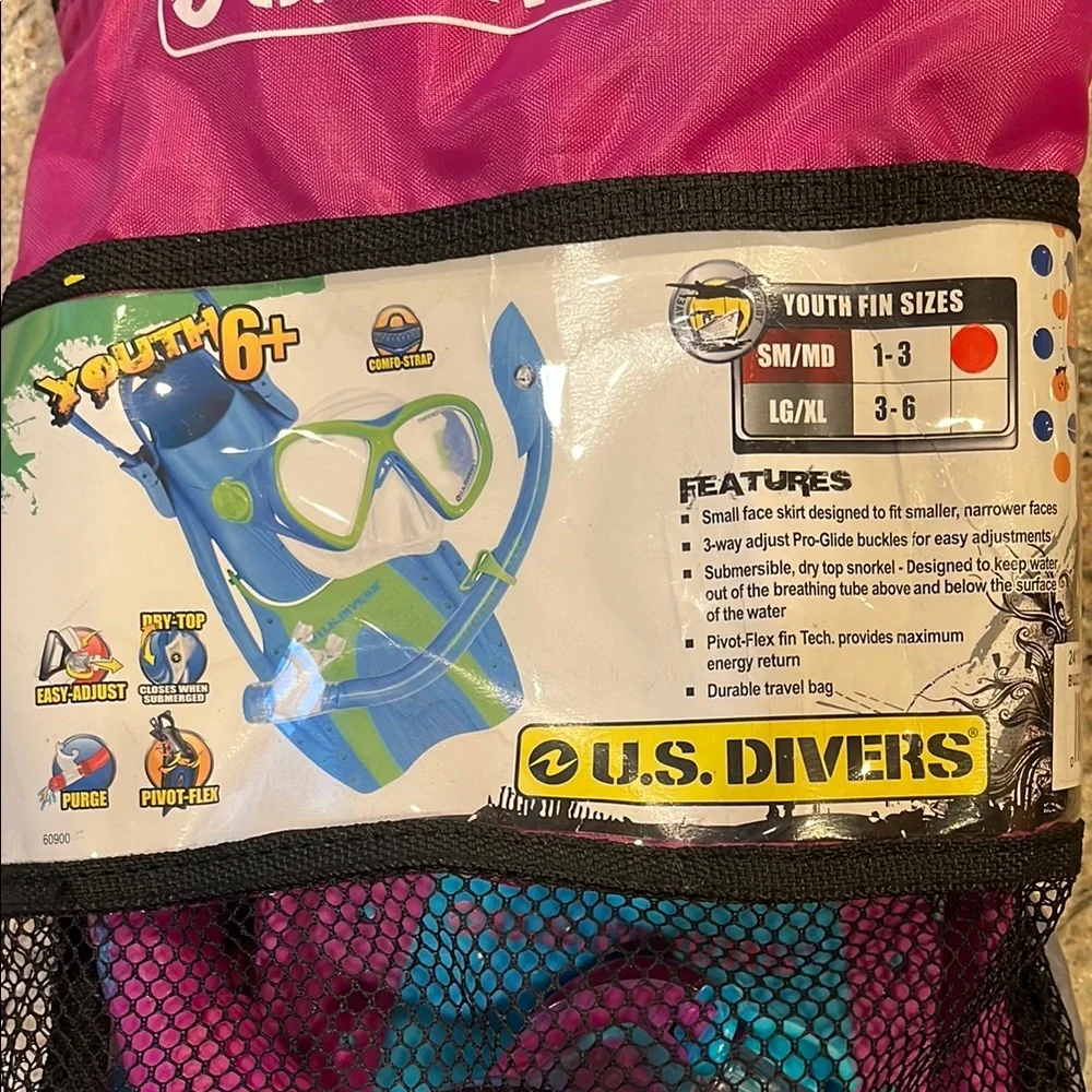 U.S. Divers Snorkeling Set in Pink and Blue